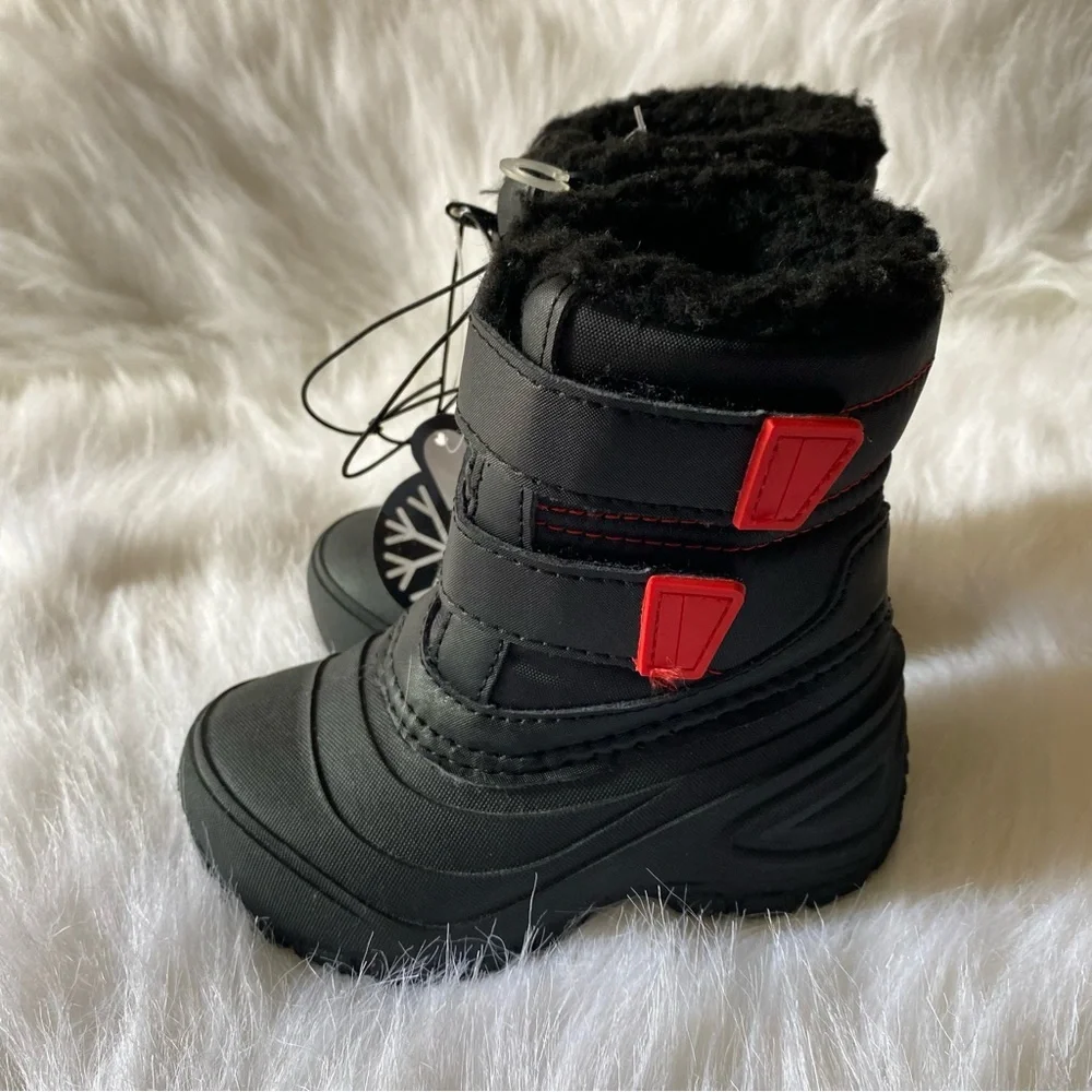 Wonder Nation Boots Boys Size 6 Black Velcro Latch New With Tags‎ -5 F